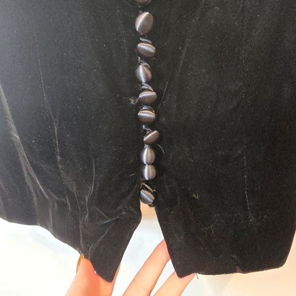 Vintage 90s JS Collections velvet mini dress, size 6 - Picture 4 of 6